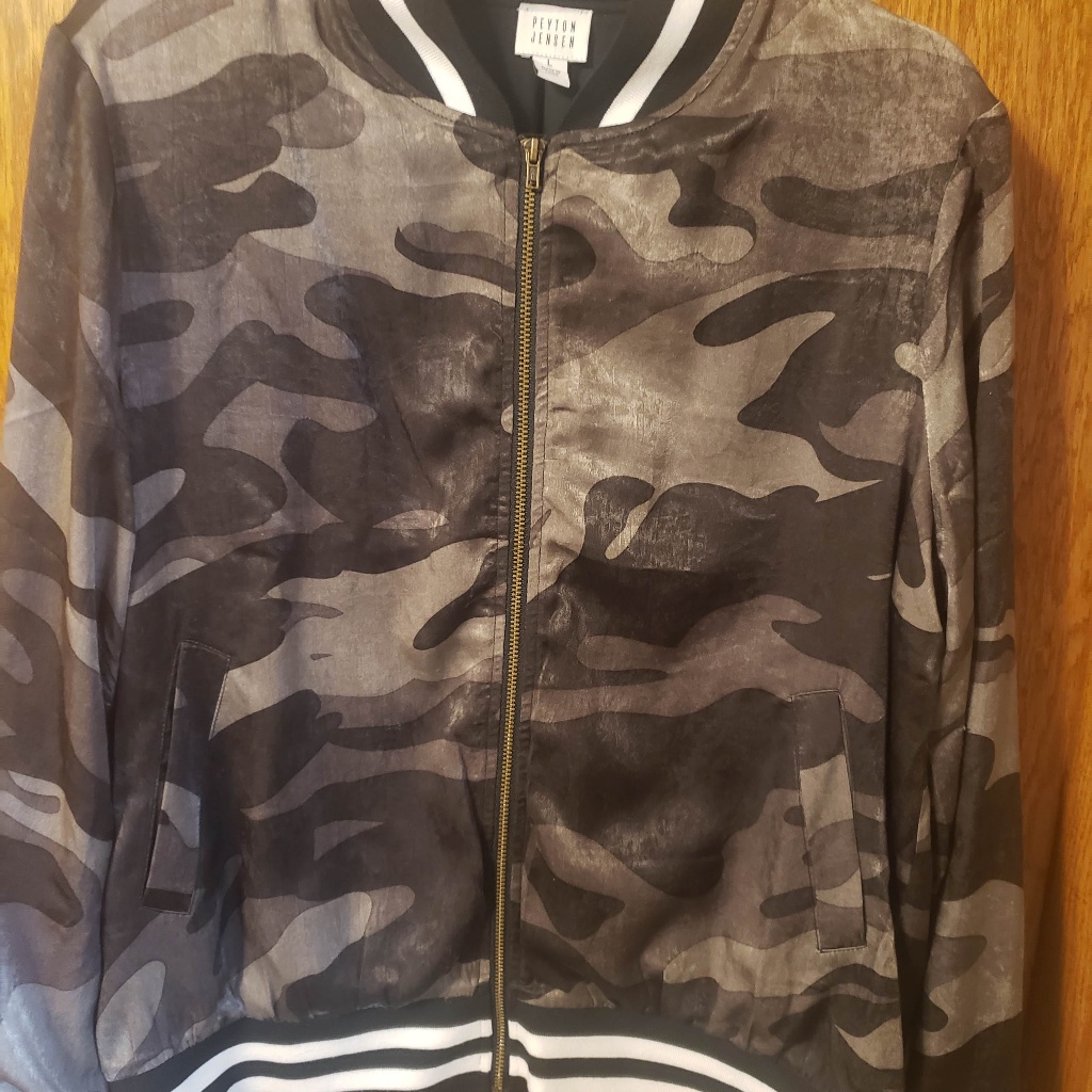 Another Camo Print Silk Bomber From Evereve
